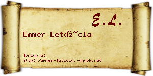 Emmer Letícia névjegykártya