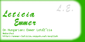 leticia emmer business card